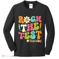Rock The Test Motivational Retro Teachers Kids Long Sleeve Shirt thumb 0