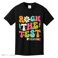 Rock The Test Motivational Retro Teachers Kids T-Shirt thumb 0