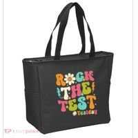 Rock The Test Motivational Retro Teachers Tote Bag thumb 2