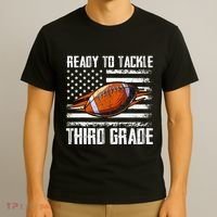 Ready To Tackle Third Grade Football Happy First School Day T-Shirt thumb 3