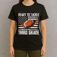 Ready To Tackle Third Grade Football Happy First School Day T-Shirt thumb 4