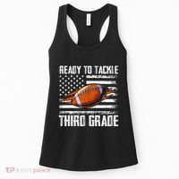 Ready To Tackle Third Grade Football Happy First School Day Women's Tank Top thumb 0
