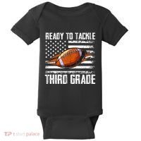 Ready To Tackle Third Grade Football Happy First School Day Baby Bodysuit thumb 0
