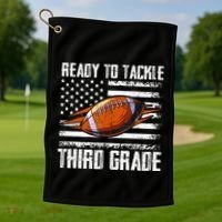 Ready To Tackle Third Grade Football Happy First School Day Golf Towel thumb 1
