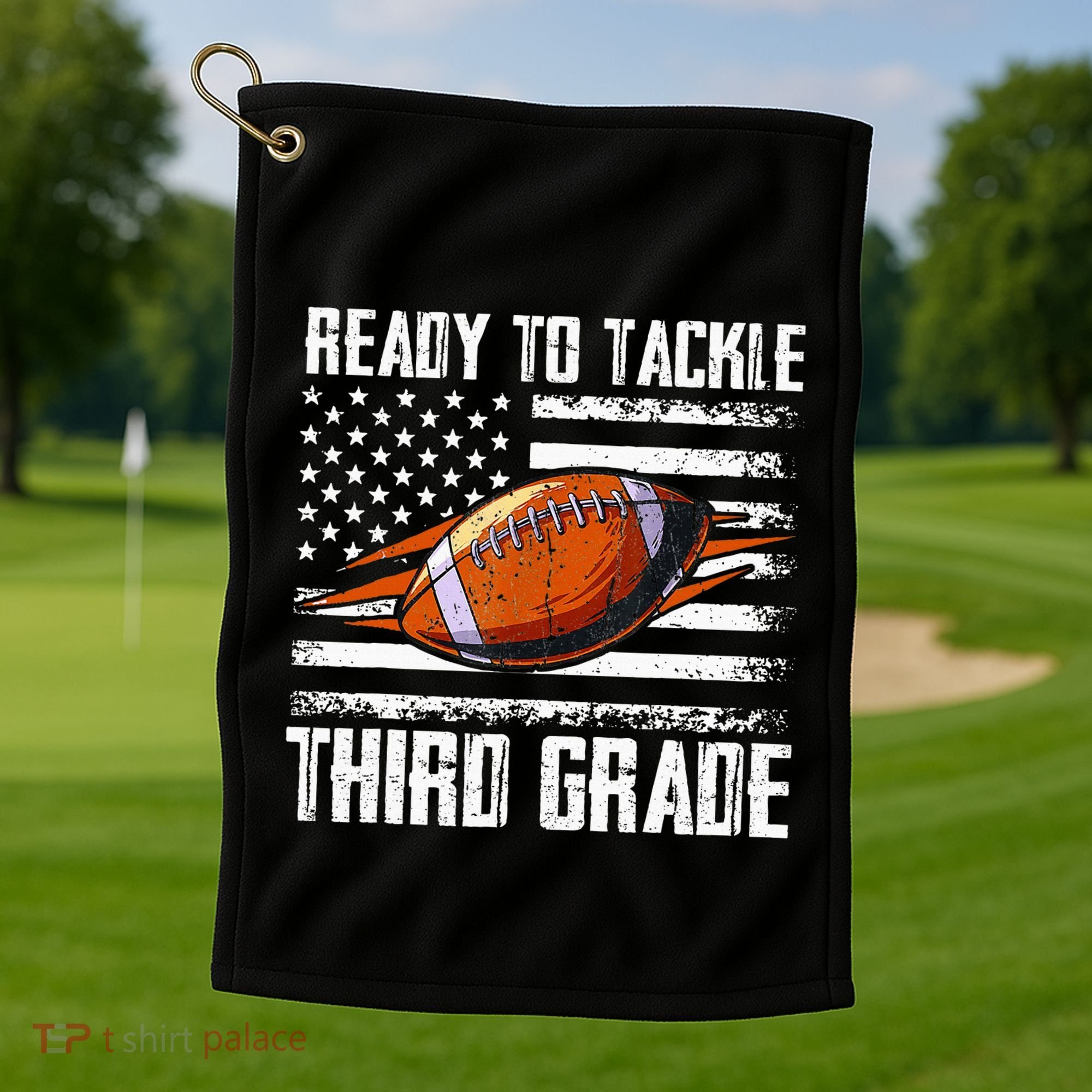 Ready To Tackle Third Grade Football Happy First School Day Golf Towel