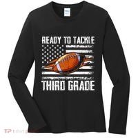 Ready To Tackle Third Grade Football Happy First School Day Women's Long Sleeve Shirt thumb 0