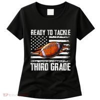 Ready To Tackle Third Grade Football Happy First School Day Women's T-Shirt thumb 0