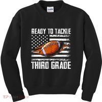 Ready To Tackle Third Grade Football Happy First School Day Kids Sweatshirt thumb 0