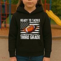Ready To Tackle Third Grade Football Happy First School Day Kids Hoodie thumb 3
