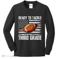 Ready To Tackle Third Grade Football Happy First School Day Kids Long Sleeve Shirt thumb 0