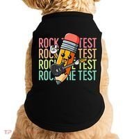 Rock The Test Dont Stress Just Do Your Best Teacher Testing Doggie Tank thumb 0