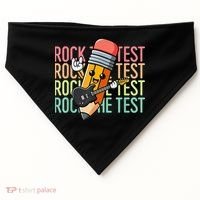 Rock The Test Dont Stress Just Do Your Best Teacher Testing USA-Made Doggie Bandana thumb 0