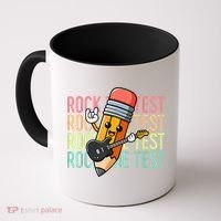 Rock The Test Dont Stress Just Do Your Best Teacher Testing Coffee Mug thumb 0
