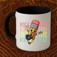 Rock The Test Dont Stress Just Do Your Best Teacher Testing Coffee Mug thumb 2