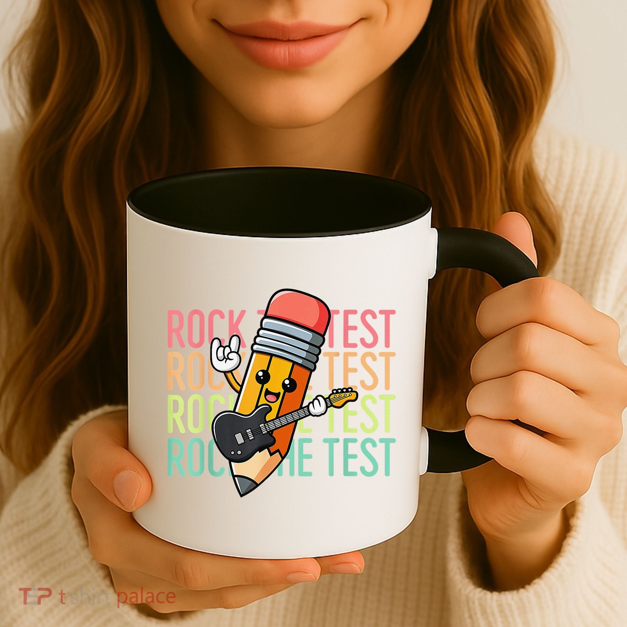Rock The Test Dont Stress Just Do Your Best Teacher Testing Coffee Mug