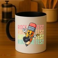 Rock The Test Dont Stress Just Do Your Best Teacher Testing Coffee Mug thumb 4