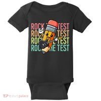 Rock The Test Dont Stress Just Do Your Best Teacher Testing Baby Bodysuit thumb 0
