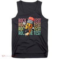 Rock The Test Dont Stress Just Do Your Best Teacher Testing Tank Top thumb 0