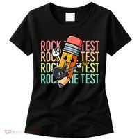 Rock The Test Dont Stress Just Do Your Best Teacher Testing Women's T-Shirt thumb 0
