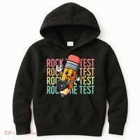 Rock The Test Dont Stress Just Do Your Best Teacher Testing Kids Hoodie thumb 0