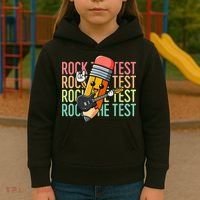 Rock The Test Dont Stress Just Do Your Best Teacher Testing Kids Hoodie thumb 3