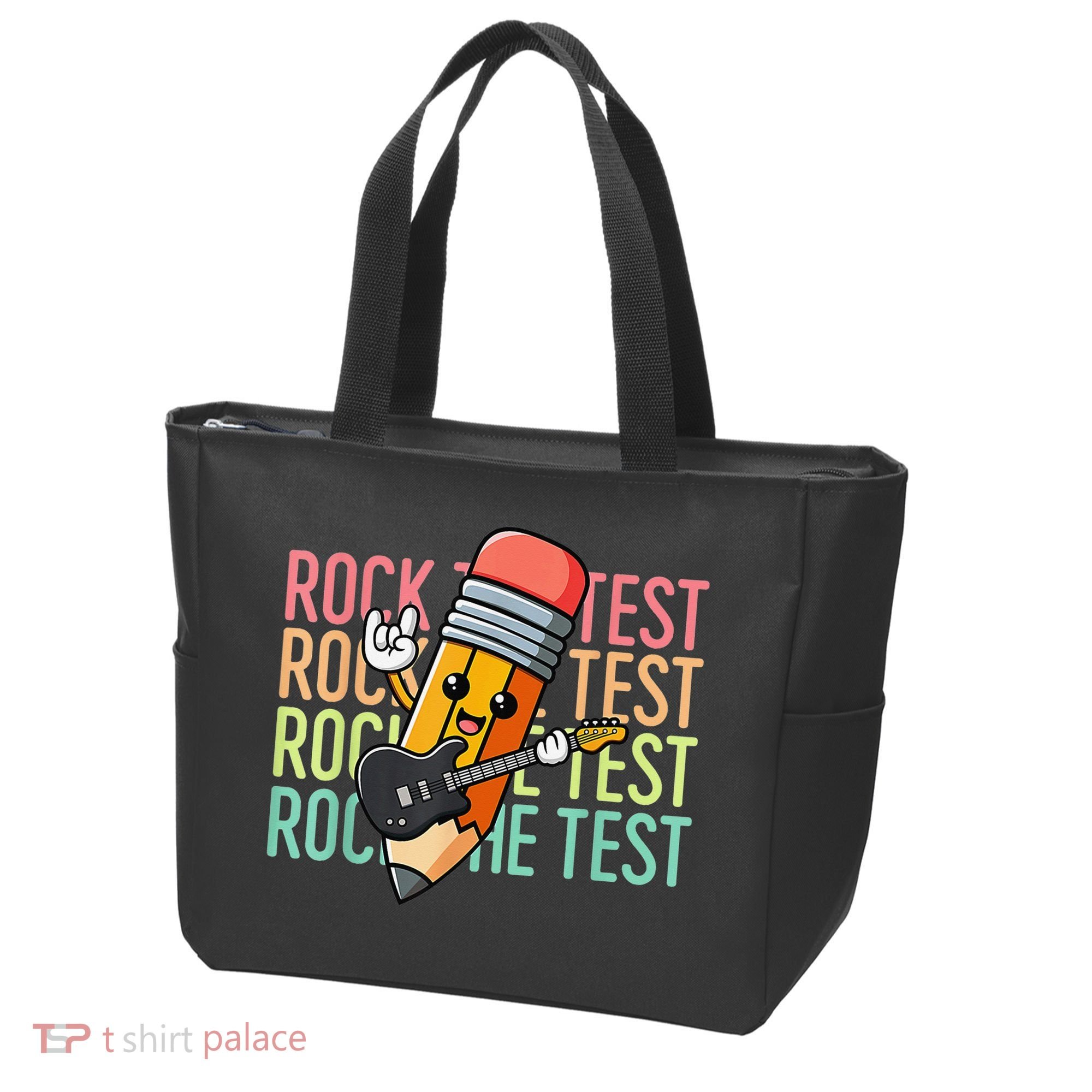 Rock The Test Dont Stress Just Do Your Best Teacher Testing Tote Bag