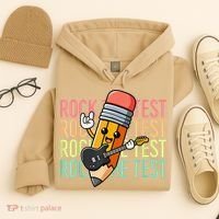 Rock The Test Dont Stress Just Do Your Best Teacher Testing Hoodie thumb 4