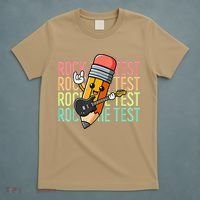 Rock The Test Dont Stress Just Do Your Best Teacher Testing T-Shirt thumb 5