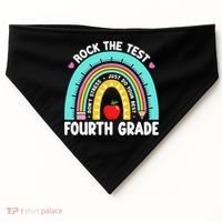 Rock The Test Day 4th Grade Teacher Fourth Grade Testing USA-Made Doggie Bandana thumb 0