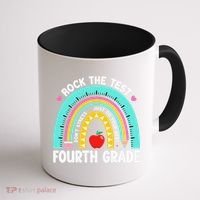 Rock The Test Day 4th Grade Teacher Fourth Grade Testing Coffee Mug thumb 1