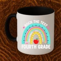Rock The Test Day 4th Grade Teacher Fourth Grade Testing Coffee Mug thumb 2