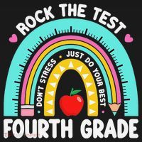 Rock The Test Day 4th Grade Teacher Fourth Grade Testing Pajama Set thumb 2
