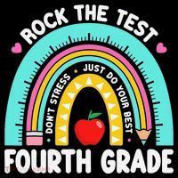 Rock The Test Day 4th Grade Teacher Fourth Grade Testing Women's Hoodie thumb 2