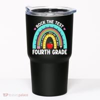 Rock The Test Day 4th Grade Teacher Fourth Grade Testing Tumbler thumb 0