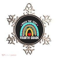 Rock The Test Day 4th Grade Teacher Fourth Grade Testing Ornament thumb 0
