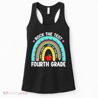 Rock The Test Day 4th Grade Teacher Fourth Grade Testing Women's Tank Top thumb 0