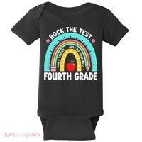 Rock The Test Day 4th Grade Teacher Fourth Grade Testing Baby Bodysuit thumb 0