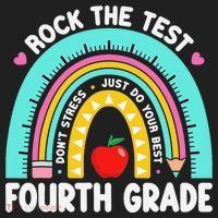 Rock The Test Day 4th Grade Teacher Fourth Grade Testing Hat thumb 2