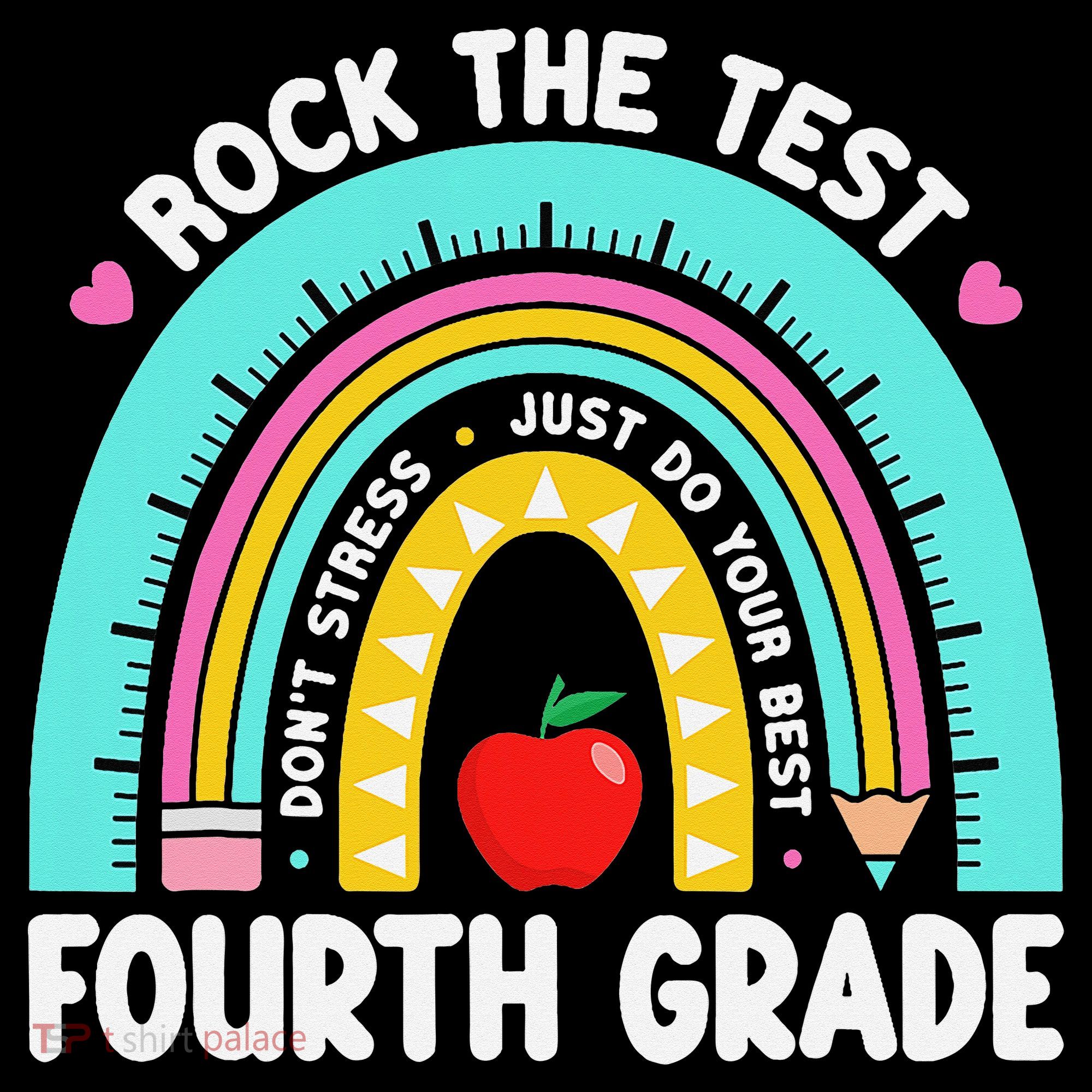 Rock The Test Day 4th Grade Teacher Fourth Grade Testing Toddler Hoodie