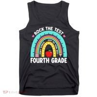 Rock The Test Day 4th Grade Teacher Fourth Grade Testing Tank Top thumb 0