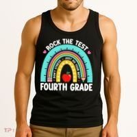Rock The Test Day 4th Grade Teacher Fourth Grade Testing Tank Top thumb 3