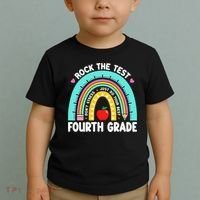 Rock The Test Day 4th Grade Teacher Fourth Grade Testing Toddler T-Shirt thumb 2