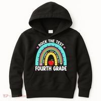 Rock The Test Day 4th Grade Teacher Fourth Grade Testing Kids Hoodie thumb 0