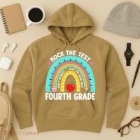 Rock The Test Day 4th Grade Teacher Fourth Grade Testing Hoodie thumb 3
