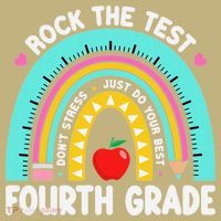 Rock The Test Day 4th Grade Teacher Fourth Grade Testing Hoodie thumb 7