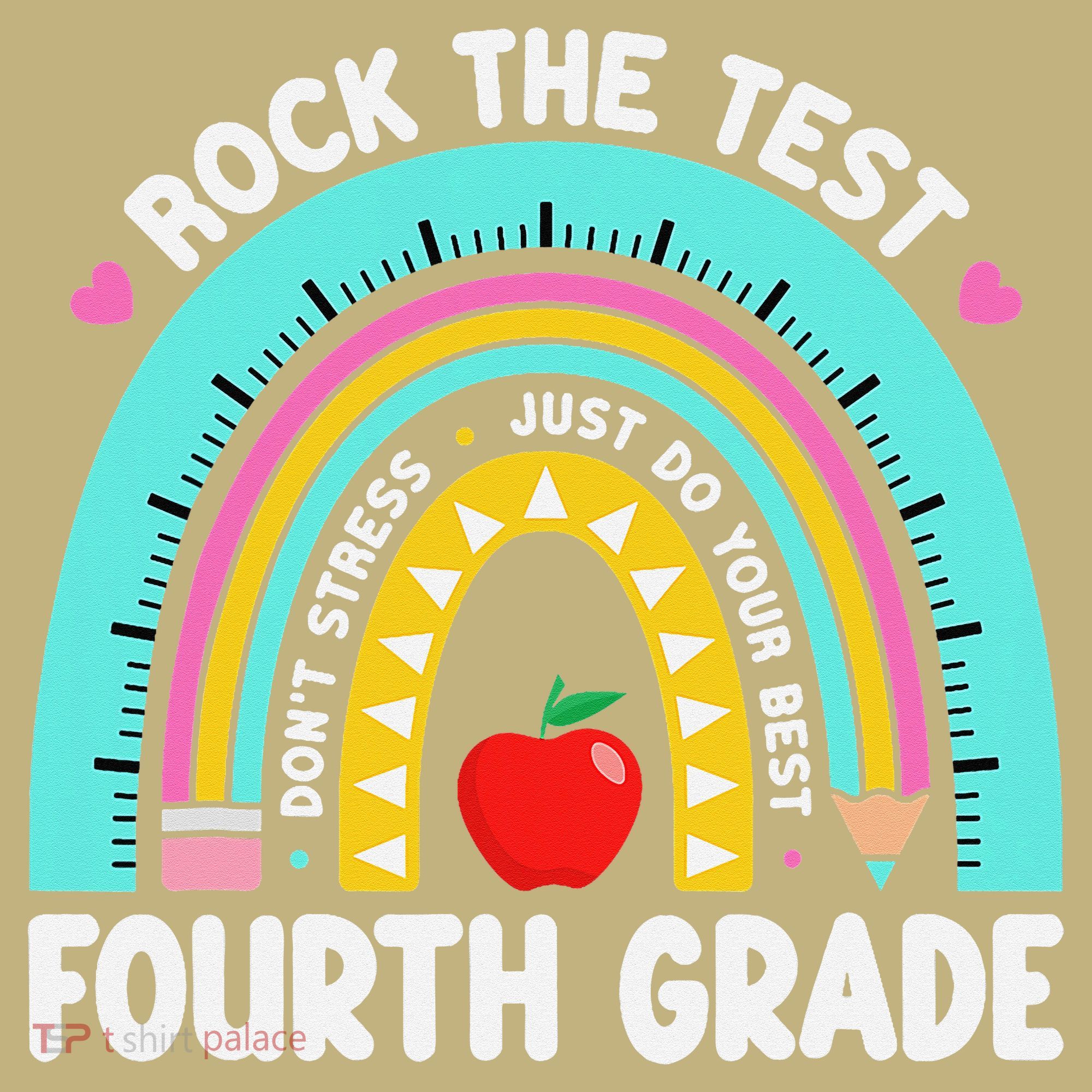 Rock The Test Day 4th Grade Teacher Fourth Grade Testing Hoodie