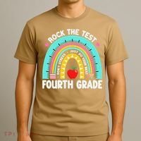 Rock The Test Day 4th Grade Teacher Fourth Grade Testing T-Shirt thumb 3