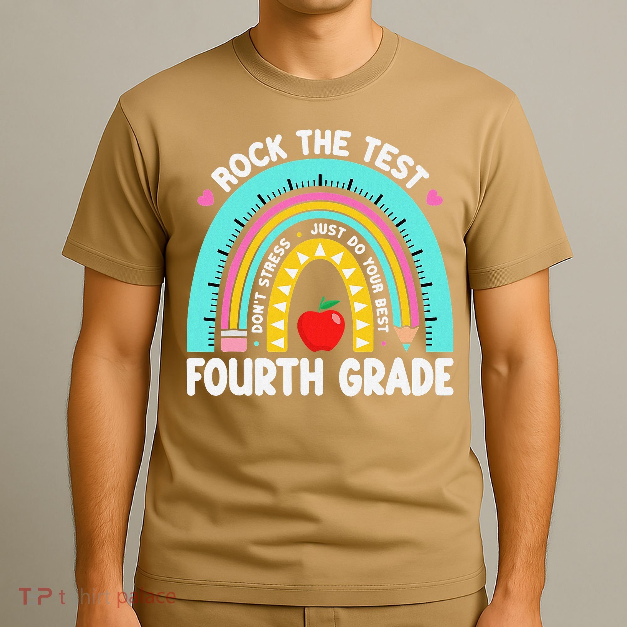 Rock The Test Day 4th Grade Teacher Fourth Grade Testing T-Shirt