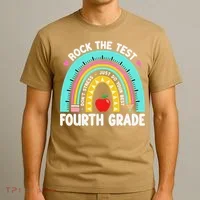 Rock The Test Day 4th Grade Teacher Fourth Grade Testing T-Shirt thumb 3