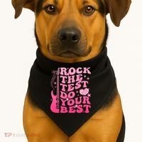 Rock The Test Do Your Best Testing Day For Teacher Student  USA-Made Doggie Bandana thumb 1